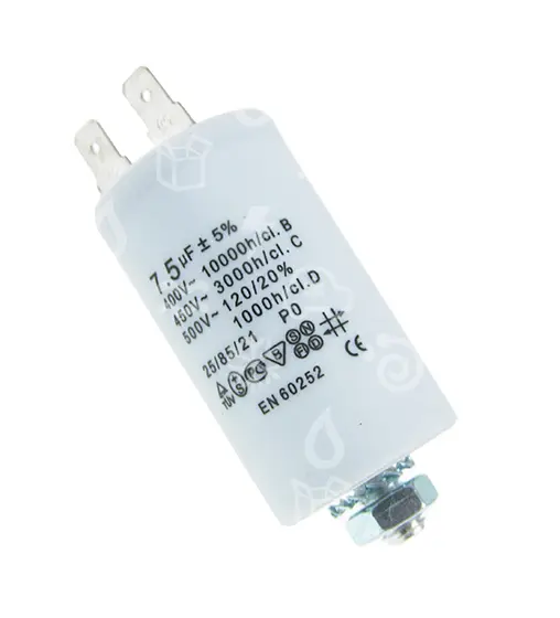 kondenzátor SC1121, 7,5 uF, 450-500 V (2 x faston + šroub)